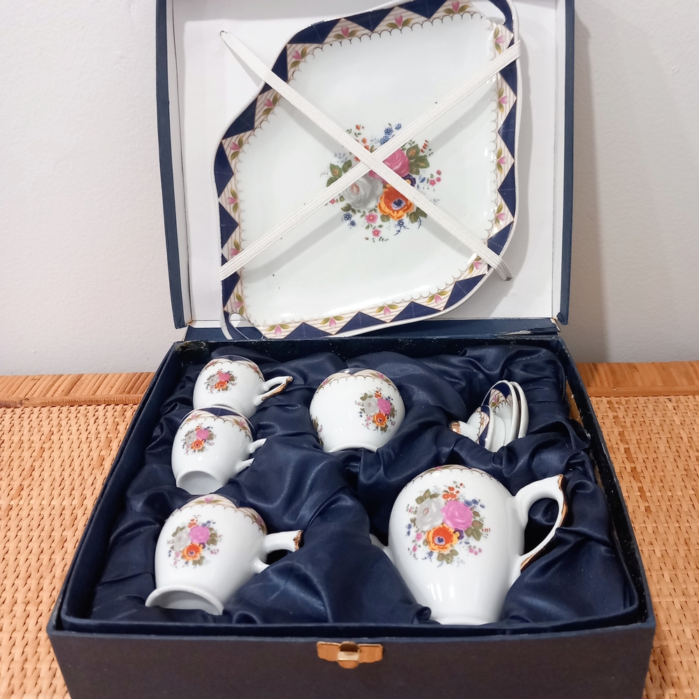 Floral Porcelain Mini Tea Set Of 10 "Adeline Collection"